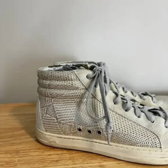 P448 prisma sneakers womens 37 US 7 grey suede skate zip - Picture 2 of 10